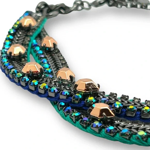 Stella & Dot Retired Rose Gold + Hematite Mercury Statement Necklace RARE NWOT - Picture 7 of 11